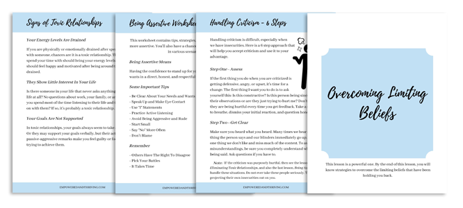 Confidence Workbook Pages